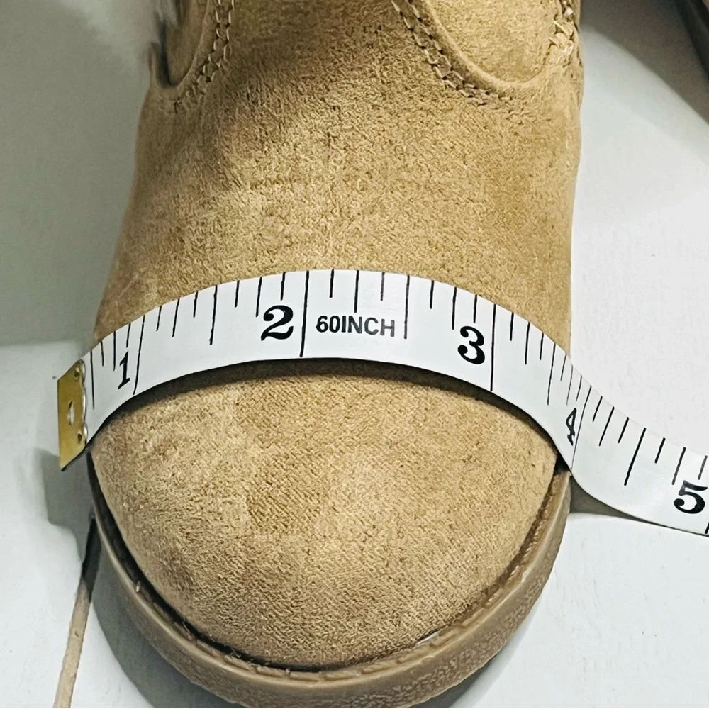 Gymboree Girls Tan Quilted Suede Boots with Faux Fur Sz 6 Toddler